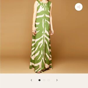 MME Mink Gree Sleeveless Zebra Maxi Dress